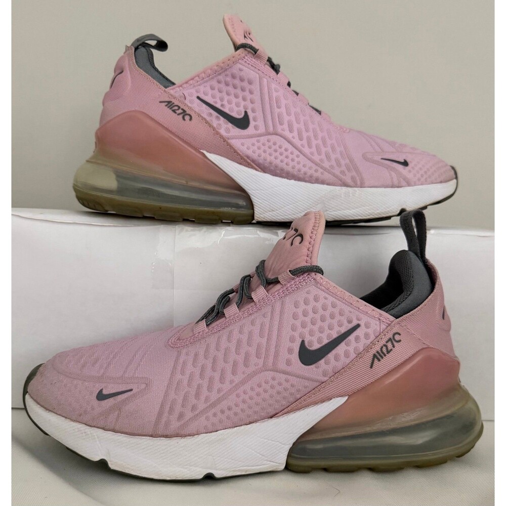 Nike Air Max 270 Pink Gray Mesh Woman’s Athletic Shoes Size 6Y